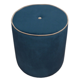 Pouf ROUND PIK with button and piping Ø 40 cm