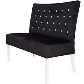 Upholstered bench CINDY PIK with crystals 98 cm