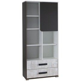 Wardrobe with bookcase PATRICK