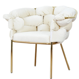 MAGNOLIA GOLD armchair with woven backrest 75 cm