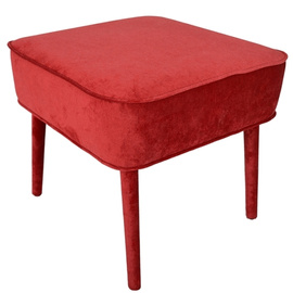 Pouf JUDITH with piping and upholstered legs 50 x 50 cm