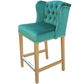 Bar stool MATEO PIK with golden thumbtacks and knocker 100 cm