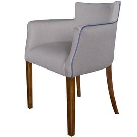 NAOKI armchair with piping and knocker 80 cm