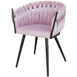 DAHLIA BLACK armchair with woven backrest 80 cm