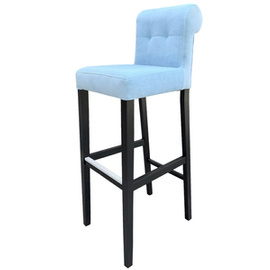 Bar stool NARROW PIK with roller, golden thumbtacks and knocker 116 cm
