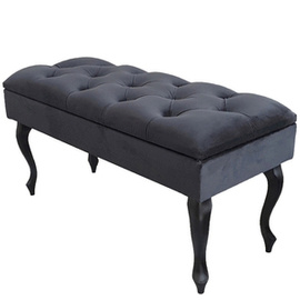 Pouf CHESTER openable with crystals 100 x 40 cm