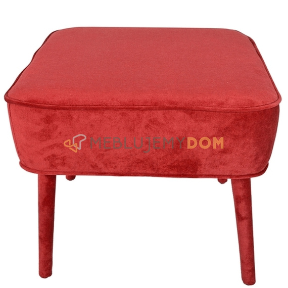 Pouf JUDITH with piping and upholstered legs 50 x 50 cm