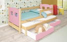 Bed 2-person GILBERT TEDDY BEAR with a railing