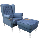 Set USZAK AMORE armchair with footstool