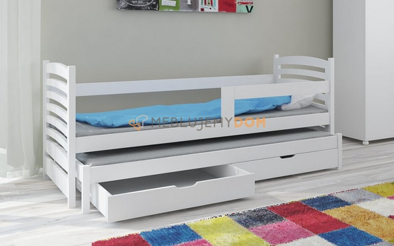 Bed 2-person GILBERT COLOR with a railing