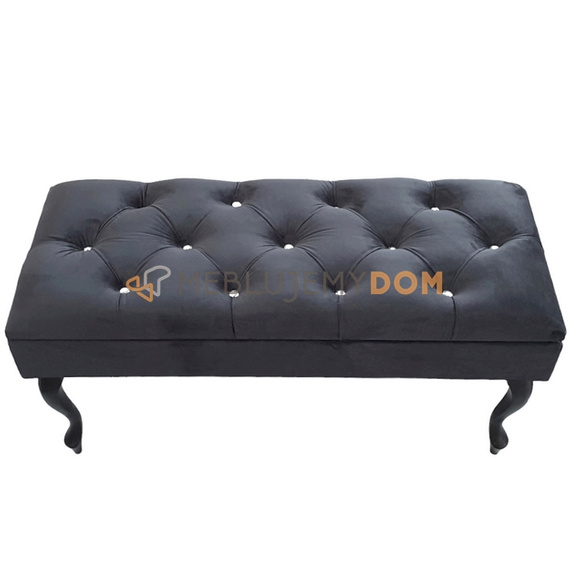 Pouf CHESTER openable with crystals 100 x 40 cm