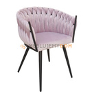 DAHLIA BLACK armchair with woven backrest 80 cm
