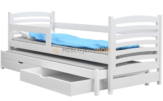 Bed 2-person GILBERT COLOR with a railing
