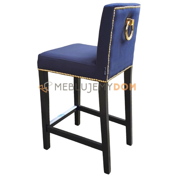 Bar stool NARROW with golden thumbtacks and knocker 91 cm