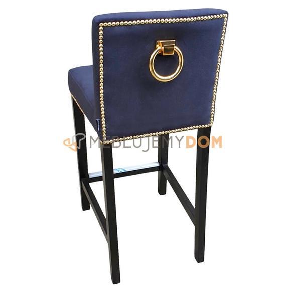 Bar stool NARROW with golden thumbtacks and knocker 91 cm