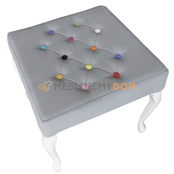 Pouf LUDWIK PIK with colored buttons 50 x 50 cm