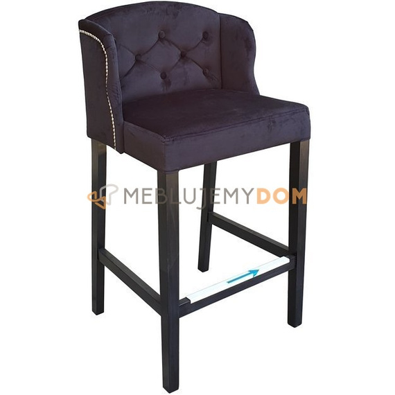 Bar stool USZAK PIK with buttons, thumbtacks and knocker 102 cm