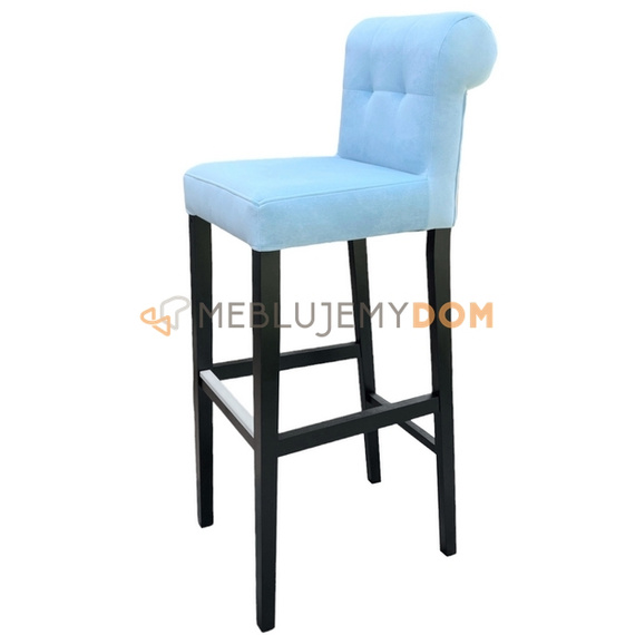 Bar stool NARROW PIK with roller, golden thumbtacks and knocker 116 cm