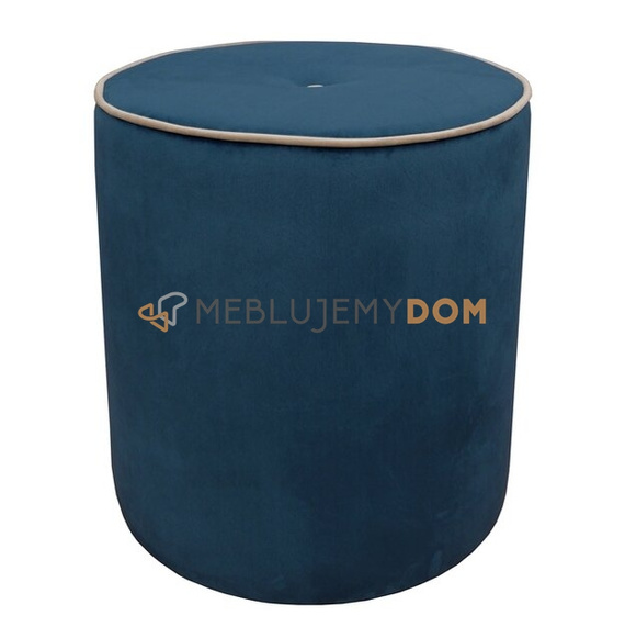 Pouf ROUND PIK with button and piping Ø 40 cm