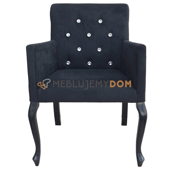 LUDWIK PIK armchair with crystals and roller 87 cm
