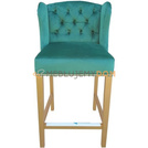 Bar stool MATEO PIK with golden thumbtacks and knocker 100 cm