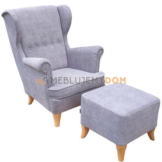 Set USZAK PIK armchair with footstool