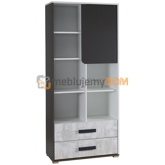 Wardrobe with bookcase PATRICK