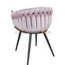 DAHLIA BLACK armchair with woven backrest 80 cm