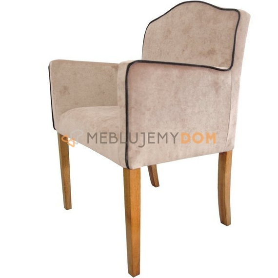 LUDWIK armchair with piping and straight legs 87 cm