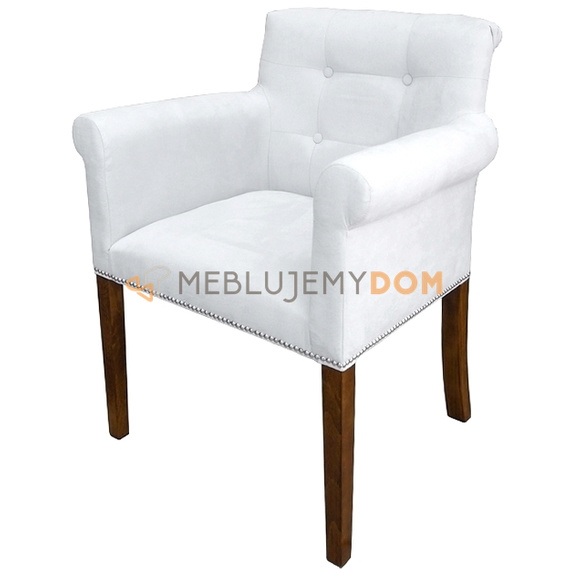 Armchair LAURENCE with thumbtacks and knocker 86 cm