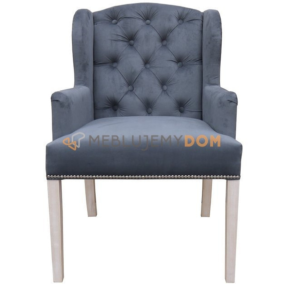 AUDREY armchair with thumbtacks and knocker 98 cm
