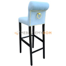 Bar stool NARROW PIK with roller, golden thumbtacks and knocker 116 cm