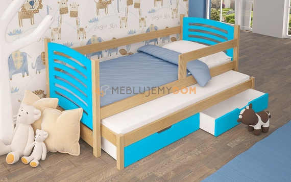 Bed 2-person GILBERT with a railing