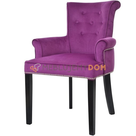 MICHELLE armchair with thumbtacks and knocker 87 cm