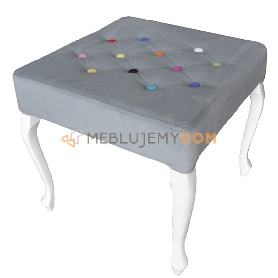 Pouf LUDWIK PIK with colored buttons 50 x 50 cm