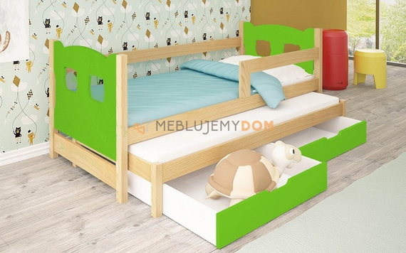 Bed 2-person GILBERT TEDDY BEAR with a railing
