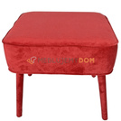 Pouf JUDITH with piping and upholstered legs 50 x 50 cm