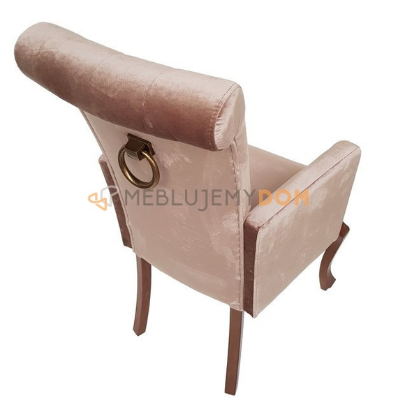 Chair TIZIANO with crystals, knocker and armrests 100 cm