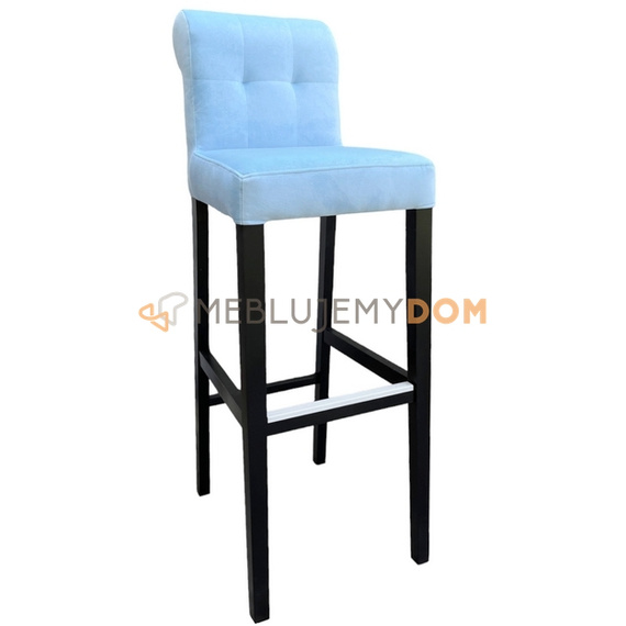 Bar stool NARROW PIK with roller, golden thumbtacks and knocker 116 cm