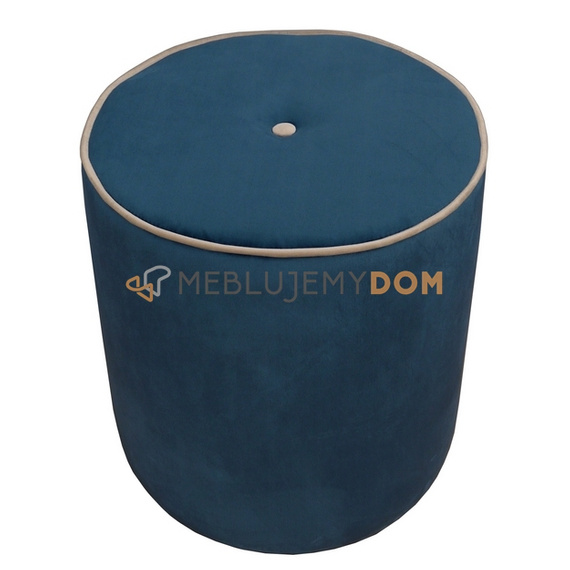 Pouf ROUND PIK with button and piping Ø 40 cm