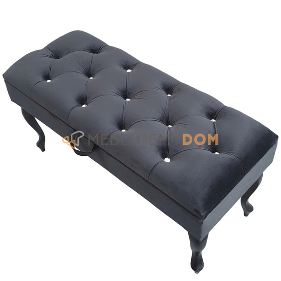 Pouf CHESTER openable with crystals 100 x 40 cm