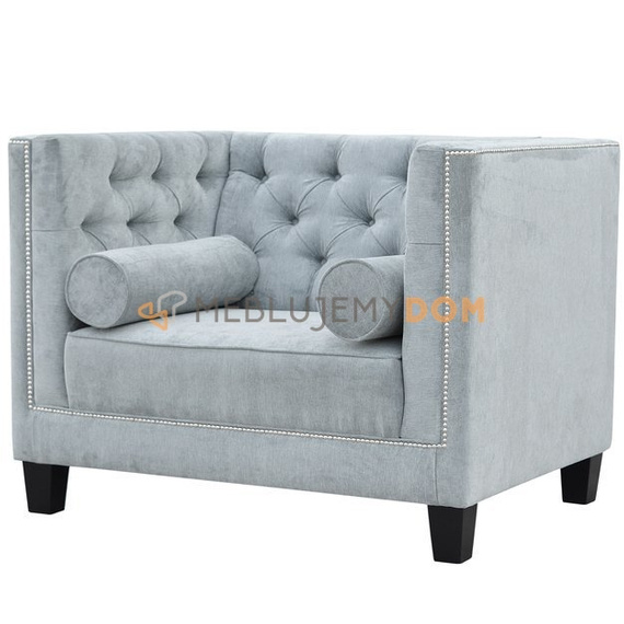 PRIMAVERA armchair with rollers and thumbtacks