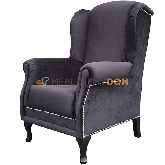 USZAK VELVET armchair with thumbtacks