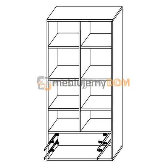 Wardrobe with bookcase PATRICK