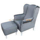 Set USZAK VELVET armchair with footstool