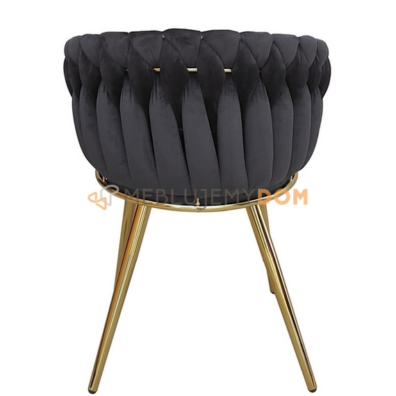 DAHLIA GOLD armchair with woven backrest 80 cm
