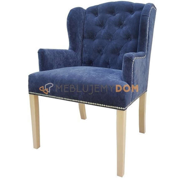 AUDREY armchair with thumbtacks and knocker 98 cm