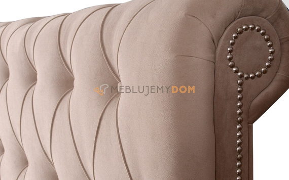 Upholstered bed FRANCESCA with thumbtacks