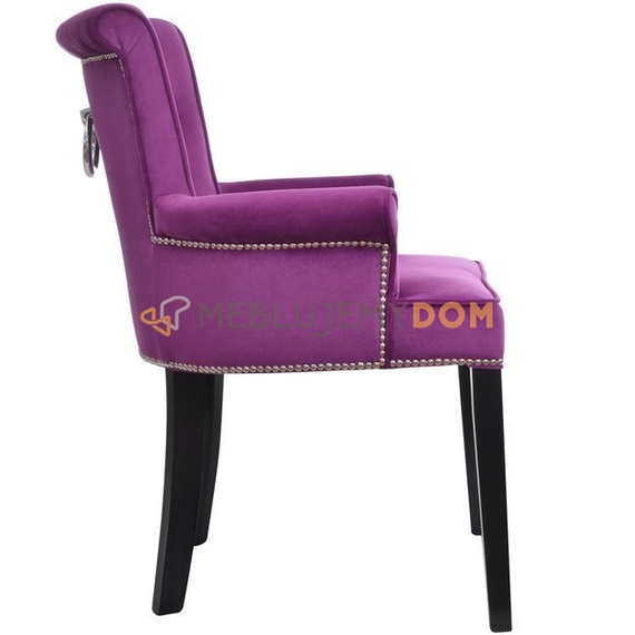 MICHELLE armchair with thumbtacks and knocker 87 cm