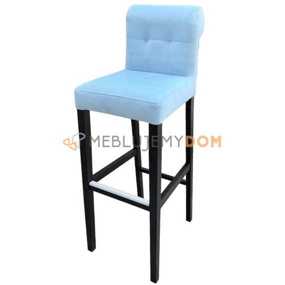 Bar stool NARROW PIK with roller, golden thumbtacks and knocker 116 cm